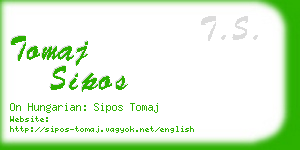 tomaj sipos business card